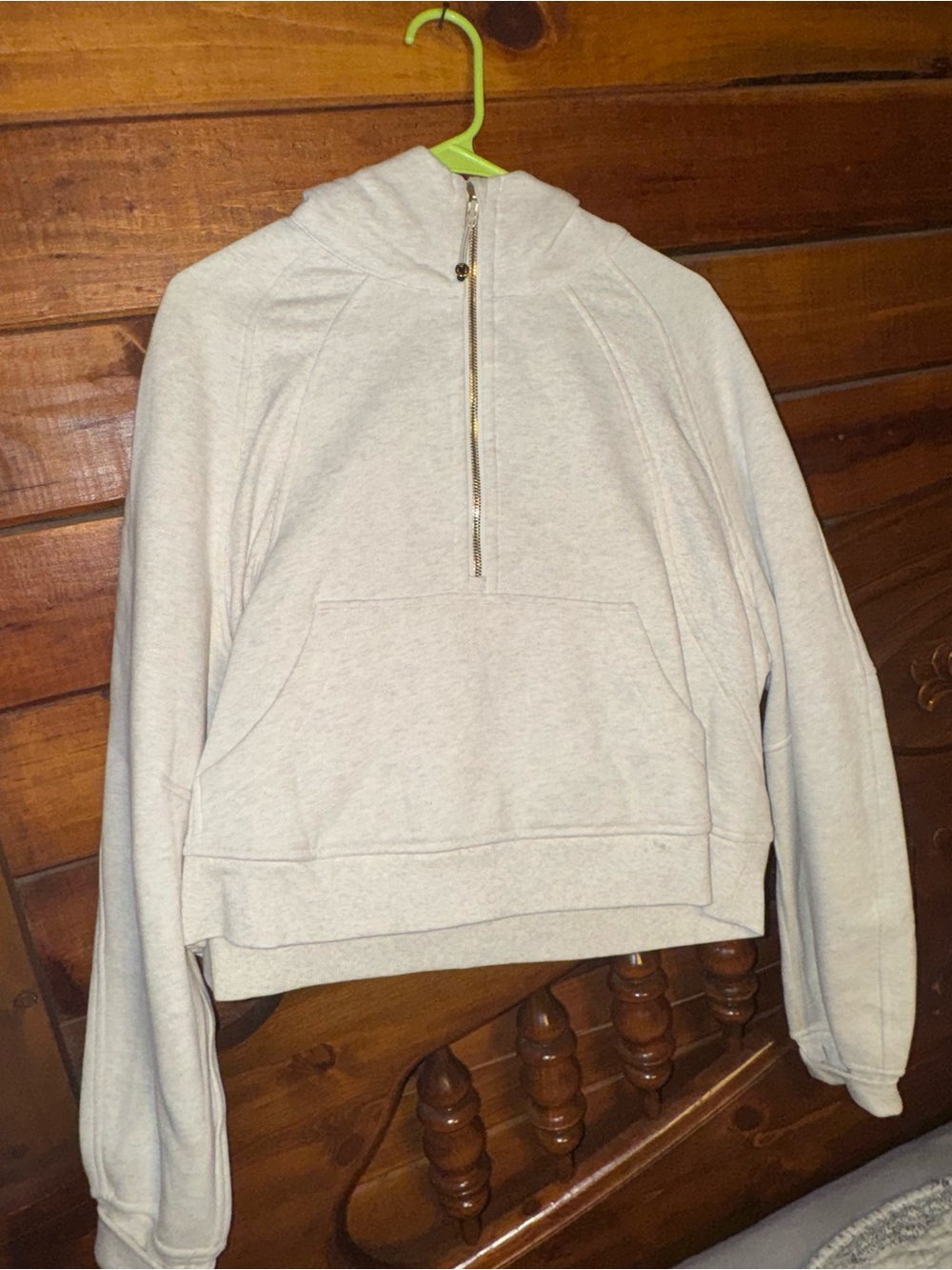 lululemon athletica Women's Half-Zip Hooded Sweatshirt in Light Cream
